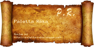 Paletta Réka névjegykártya